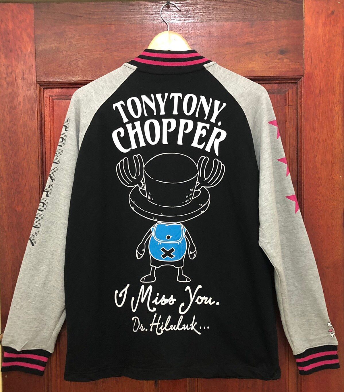 One Piece Tony Tony Chopper Big Logo Varsity Jacket - 1