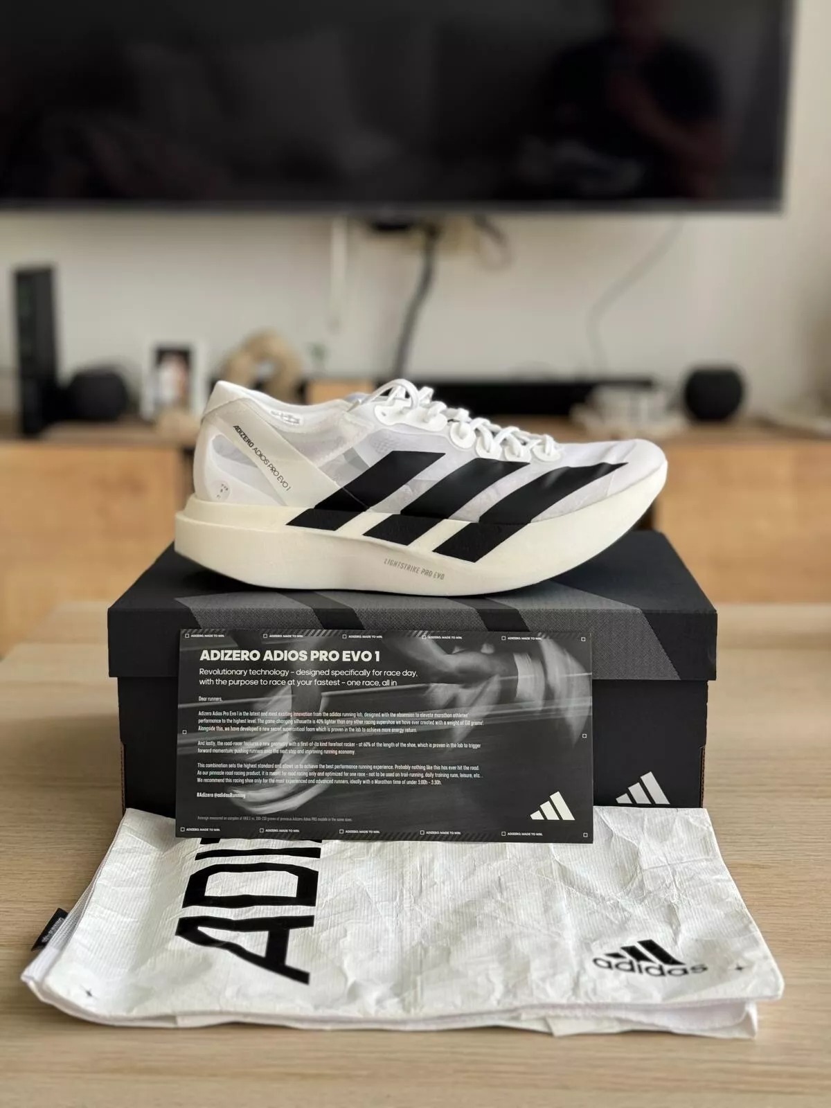 adidas Adizero Adios Pro Evo 1 White Black RARE - 1