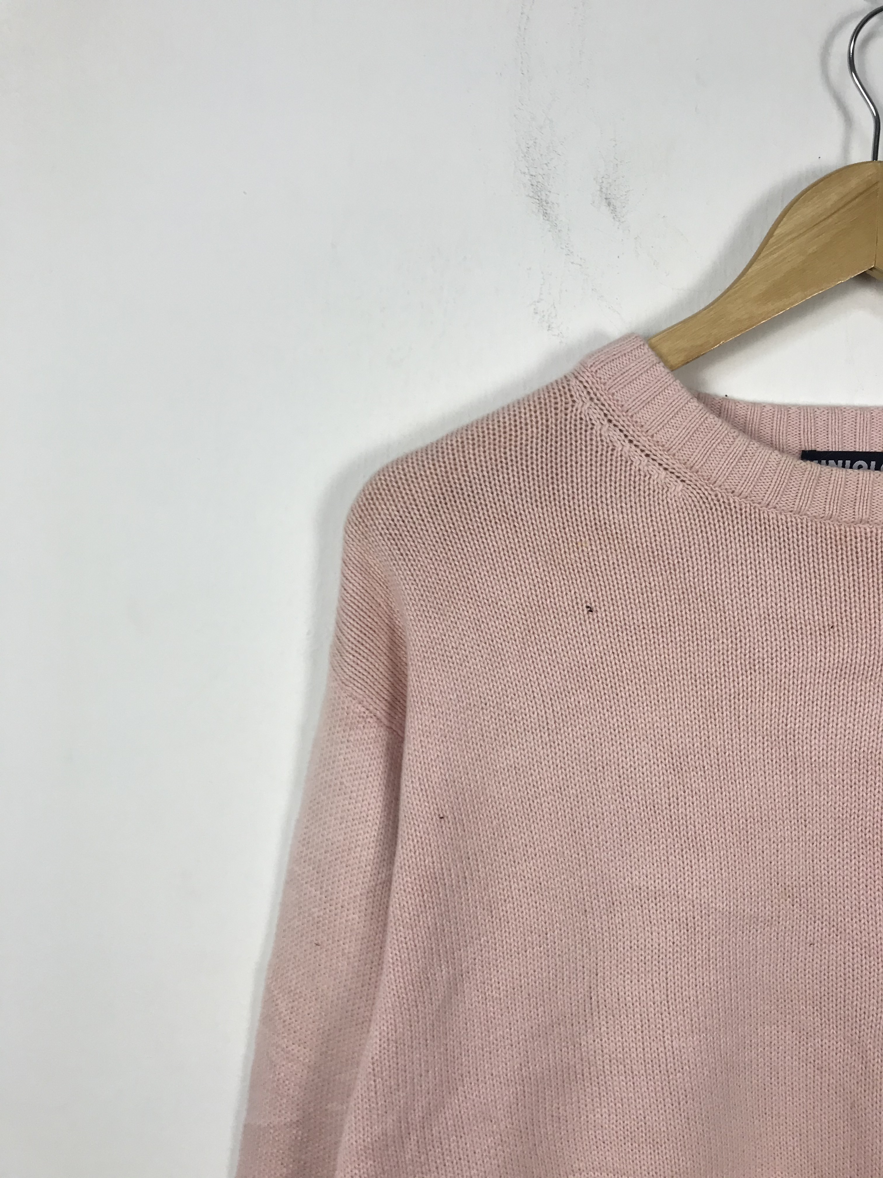 Uniqlo - Uniqlo Pink Plain Cotton Knit Sweater #2788 - 4