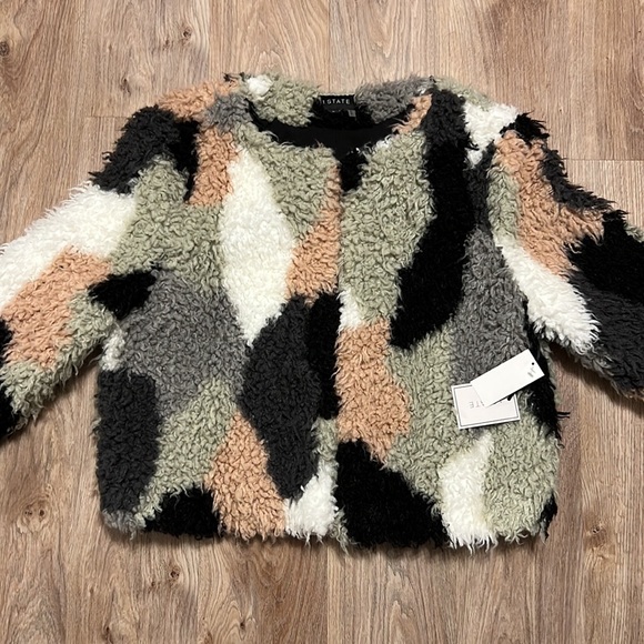 1. State - 1.STATE Patchwork Faux Fur Shaggy Jacket - 5