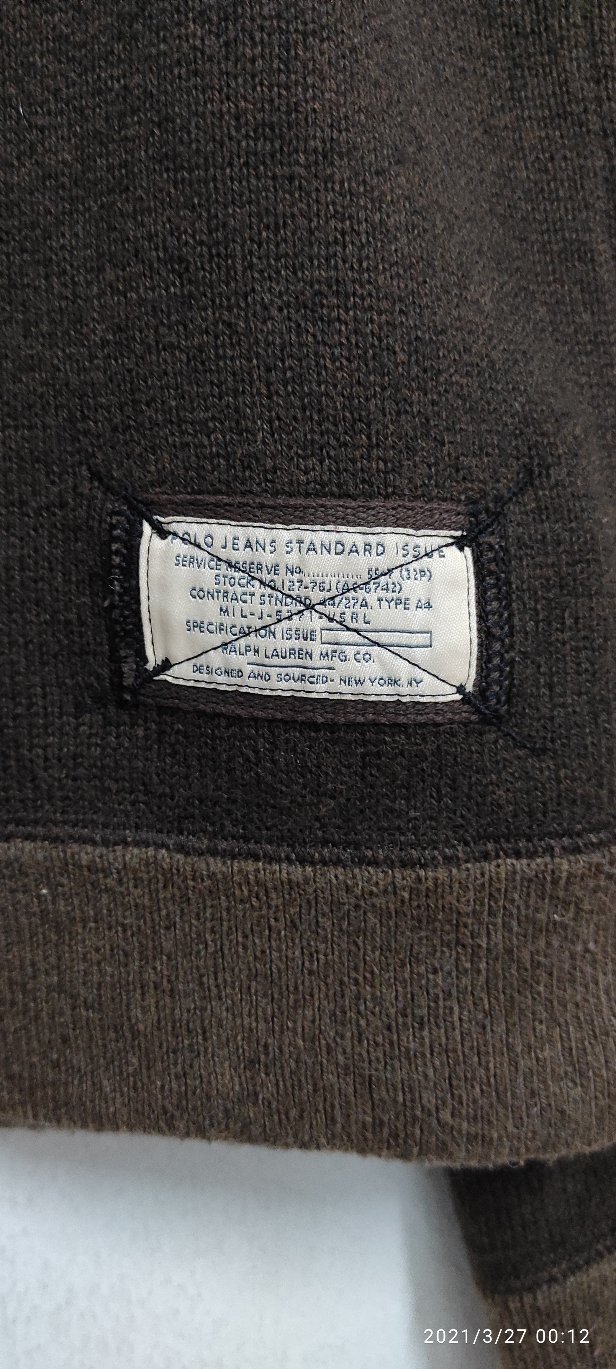 Polo Ralph Lauren - Archice 1990's POLO JEANS STANDARD ISSUE MILITARY RAGLAN sweater - 10