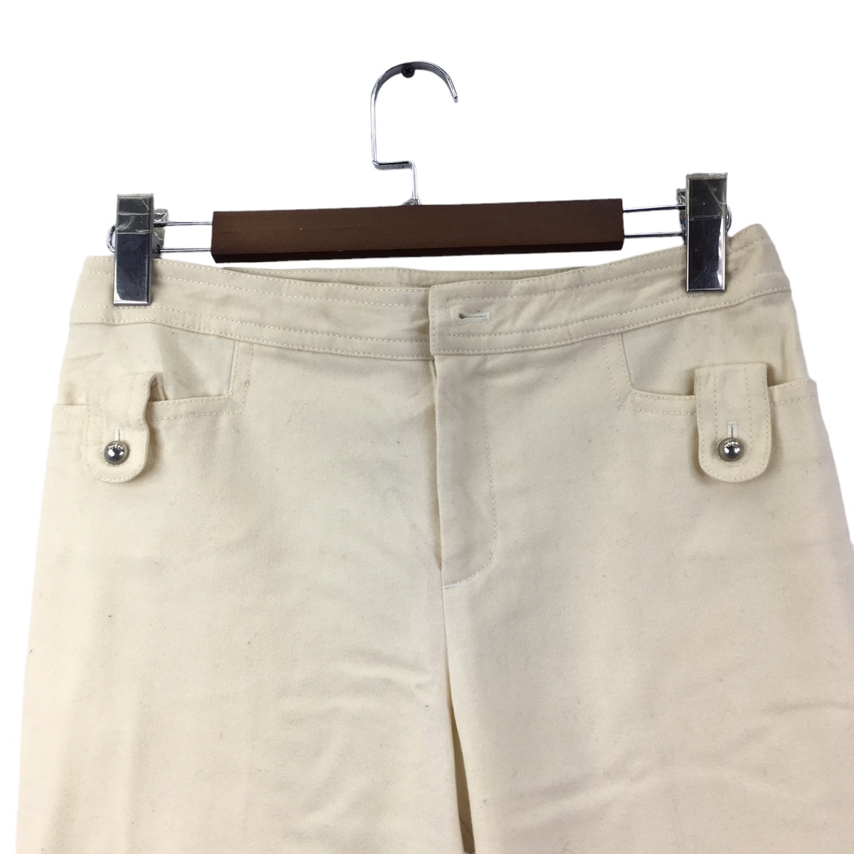 Vtg 90’ COURREGES PARIS Minimalist White Pant Trouser Slack - 2