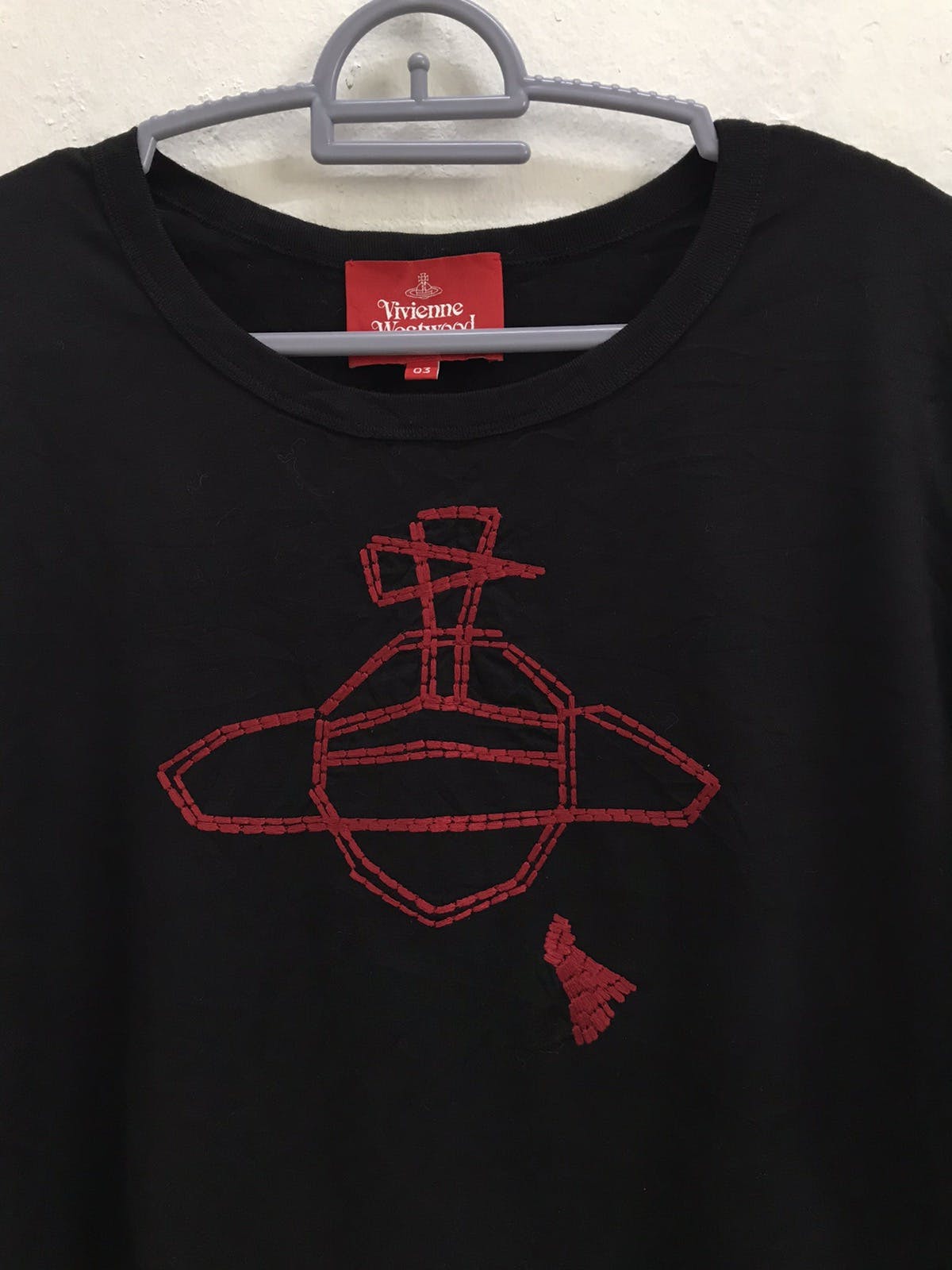 Rare Red Big Logo Vivienne Westwood Long Sleeve Tshirt - 7