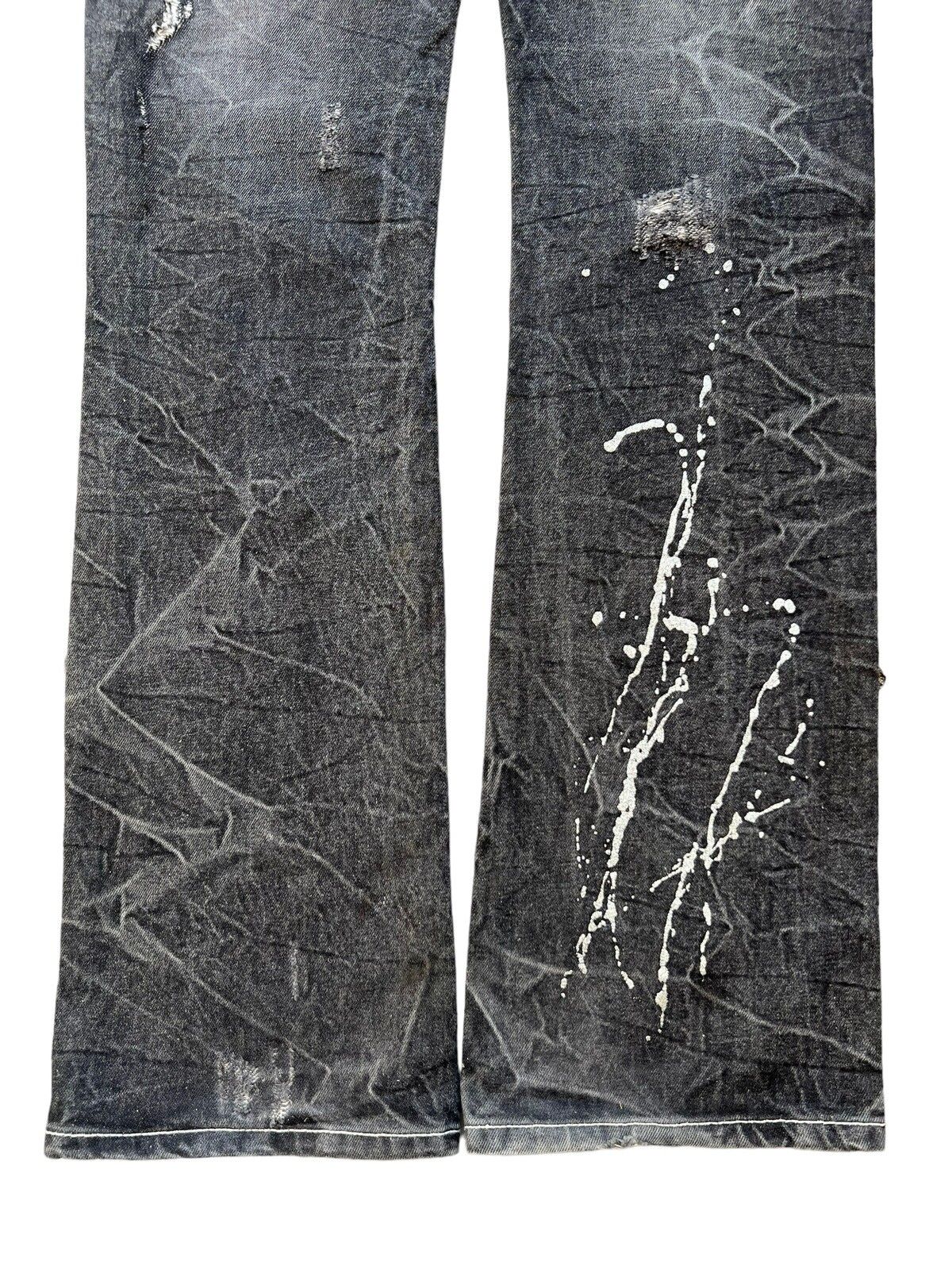 Flare Japanese Brand Bondage Riped Painted Jeans 32x34.5 - 8