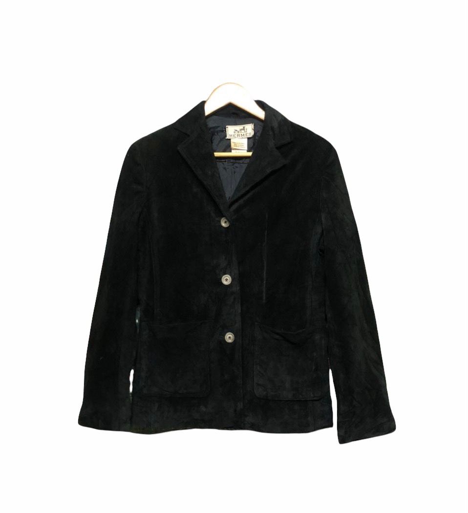 Vtg🔥Hermes Velvet Black Jacket Made In France - 1
