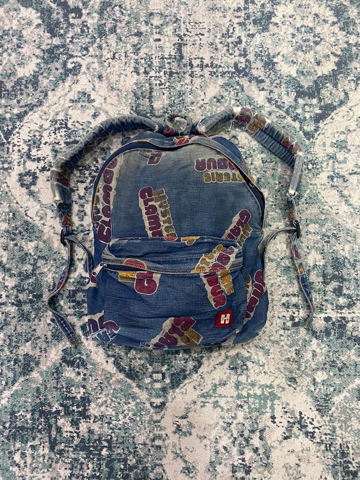 Hysteric Glamour Printed Distressed Denim Backpack - 3