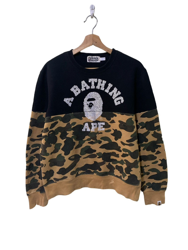 BAPE 1st Camo Half Crewneck Sweatshirt - 1