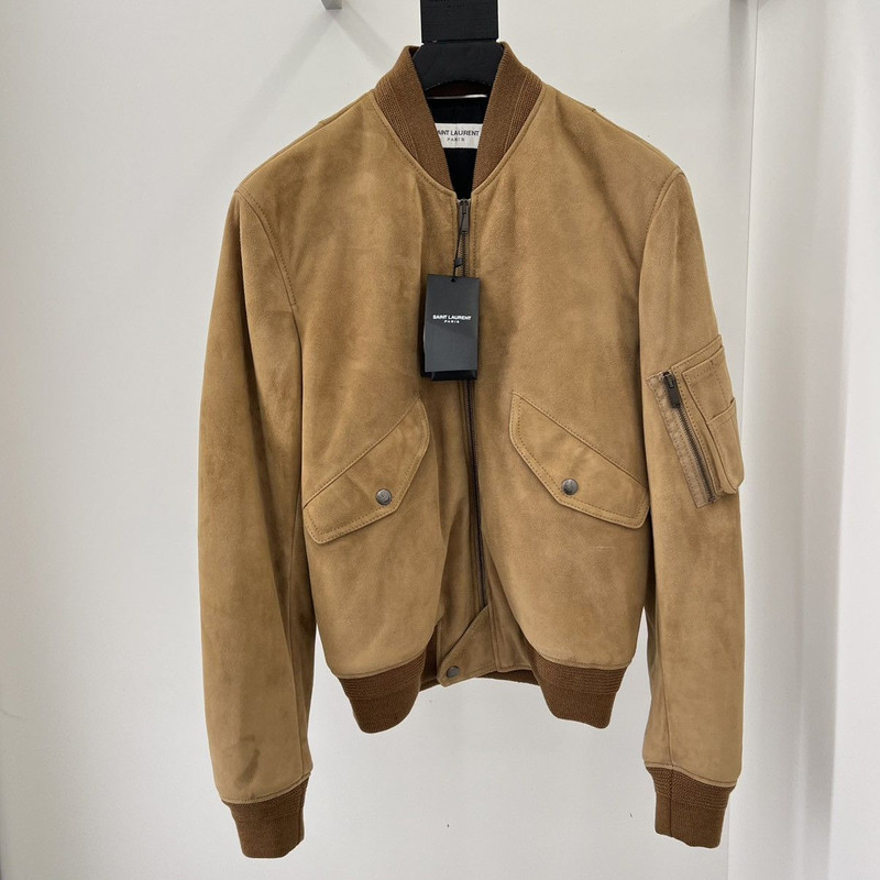 Saint Laurent Suede Bomber Jacket in Large - 1