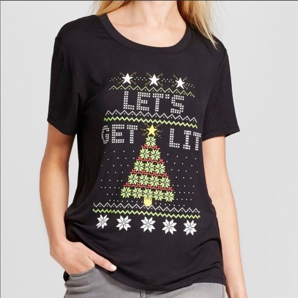 Fifth Sun - “Let’s Get Lit” Funny Ugly Christmas T-Shirt - 1