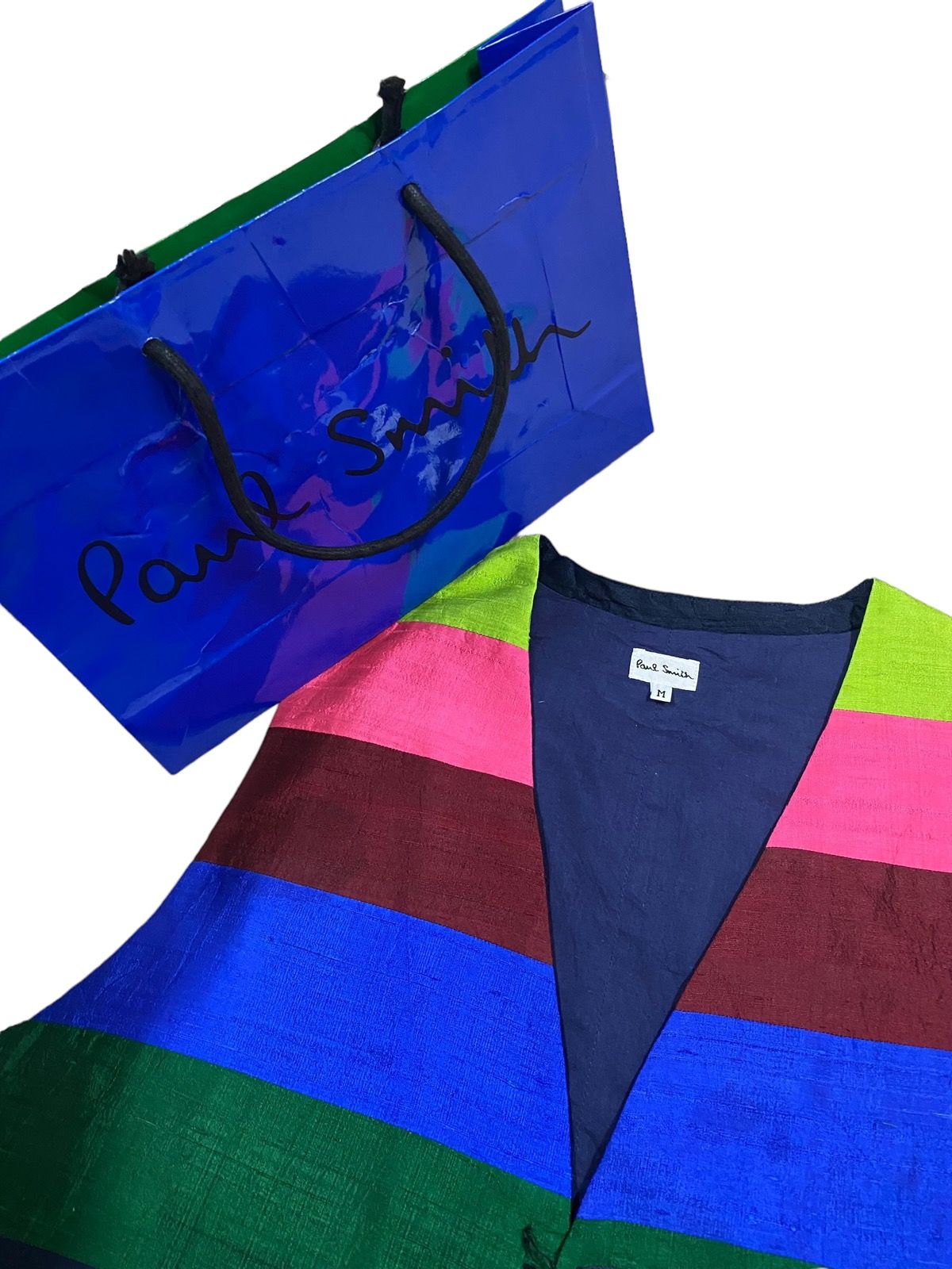 Authentic🔥Paul Smith London Rainbow Silk Vest Jacket - 7