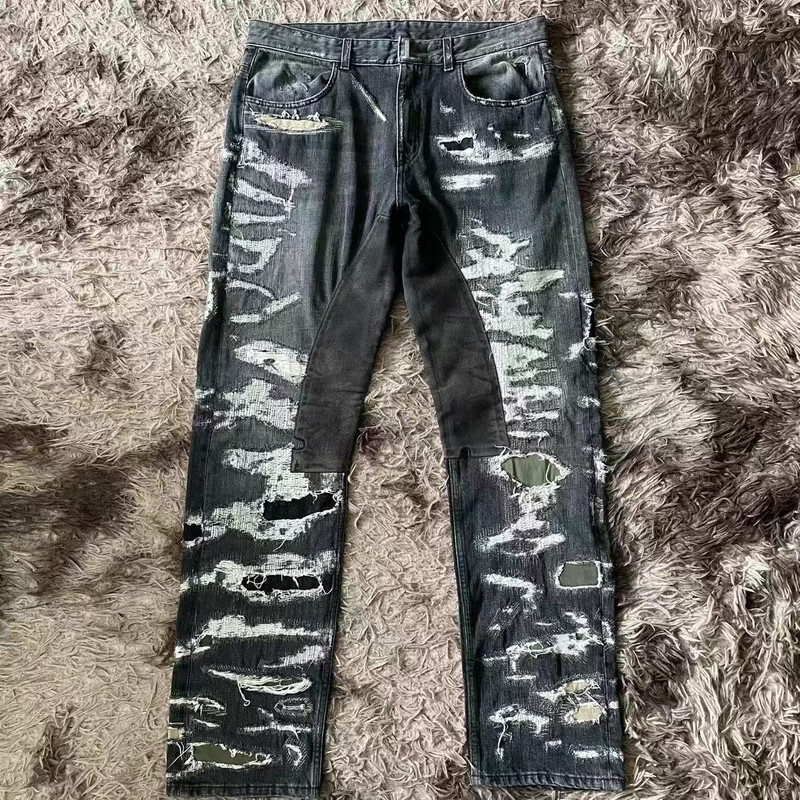 Givenchy Boro Black Destroyed Denim Pants - 1