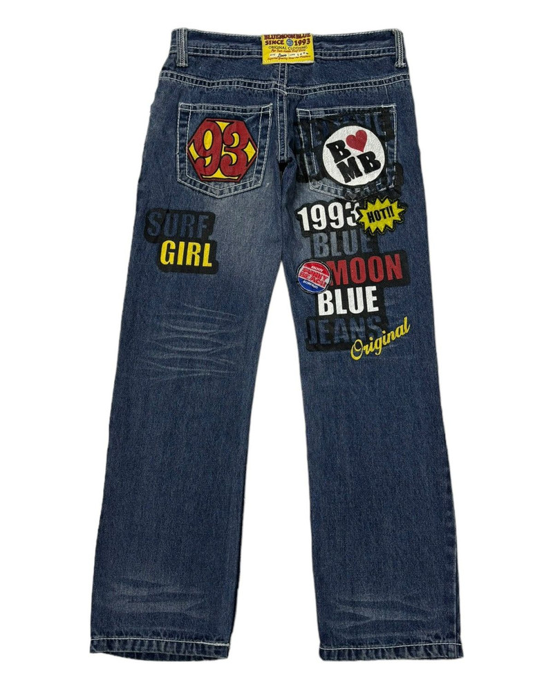 🔥BLUE MOON BLUE DAICOCK EVISU STYLE DENIM JEANS - 1