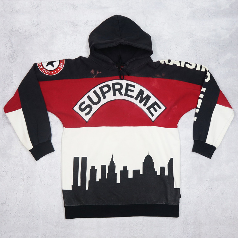 S*ジ様 2005SS supreme Raising Hell Hoodie Supreme SUPREME RUN DMC RAISING HELL Multi Color Block Big Logo