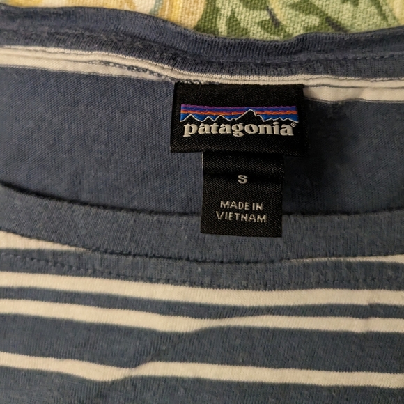 Patagonia Striped Boat neck Drop-Shoulder 3/4 Sleeve Top Small 6/8 - 2