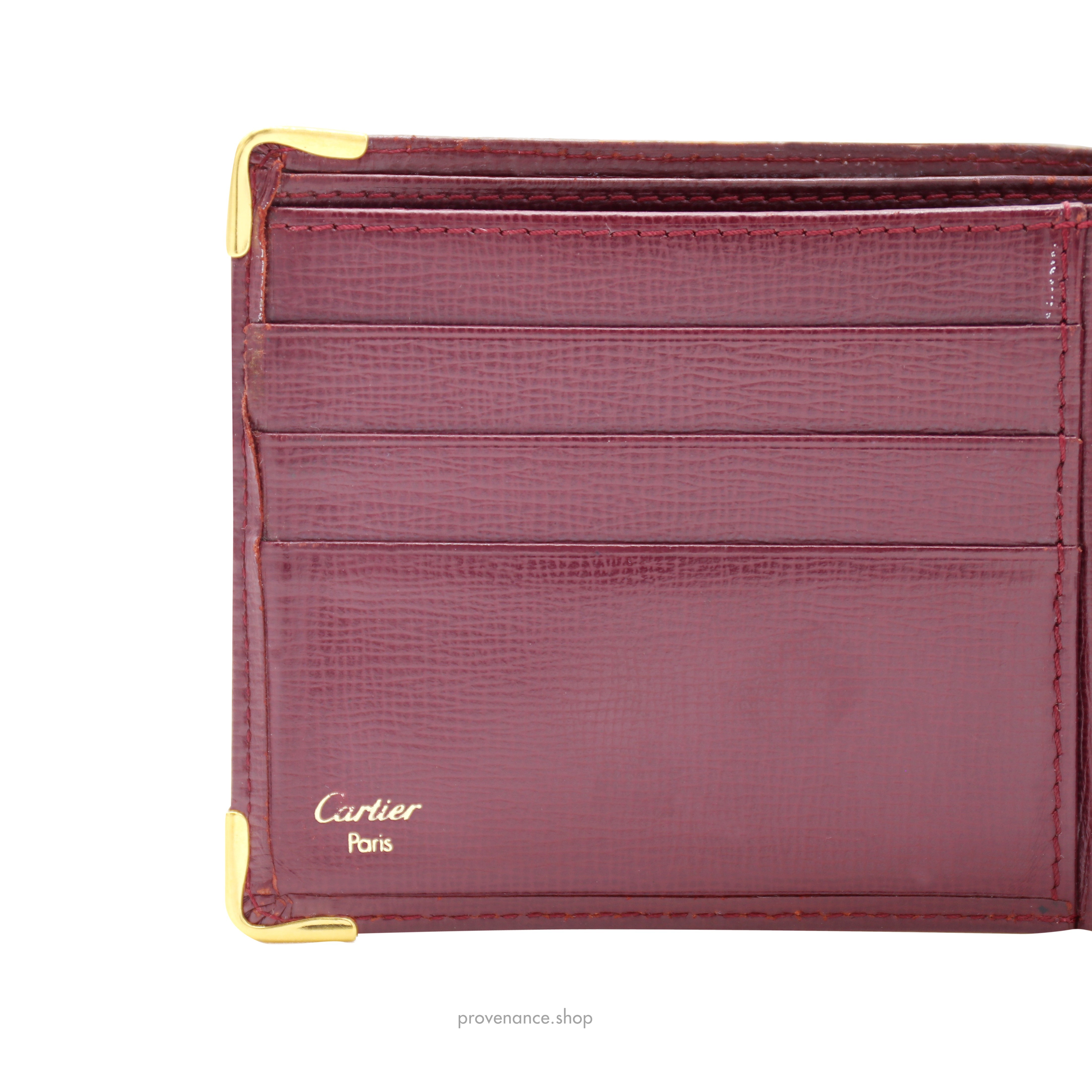 Cartier 6CC Bifold Wallet - Burgundy Calfskin Leather - 5