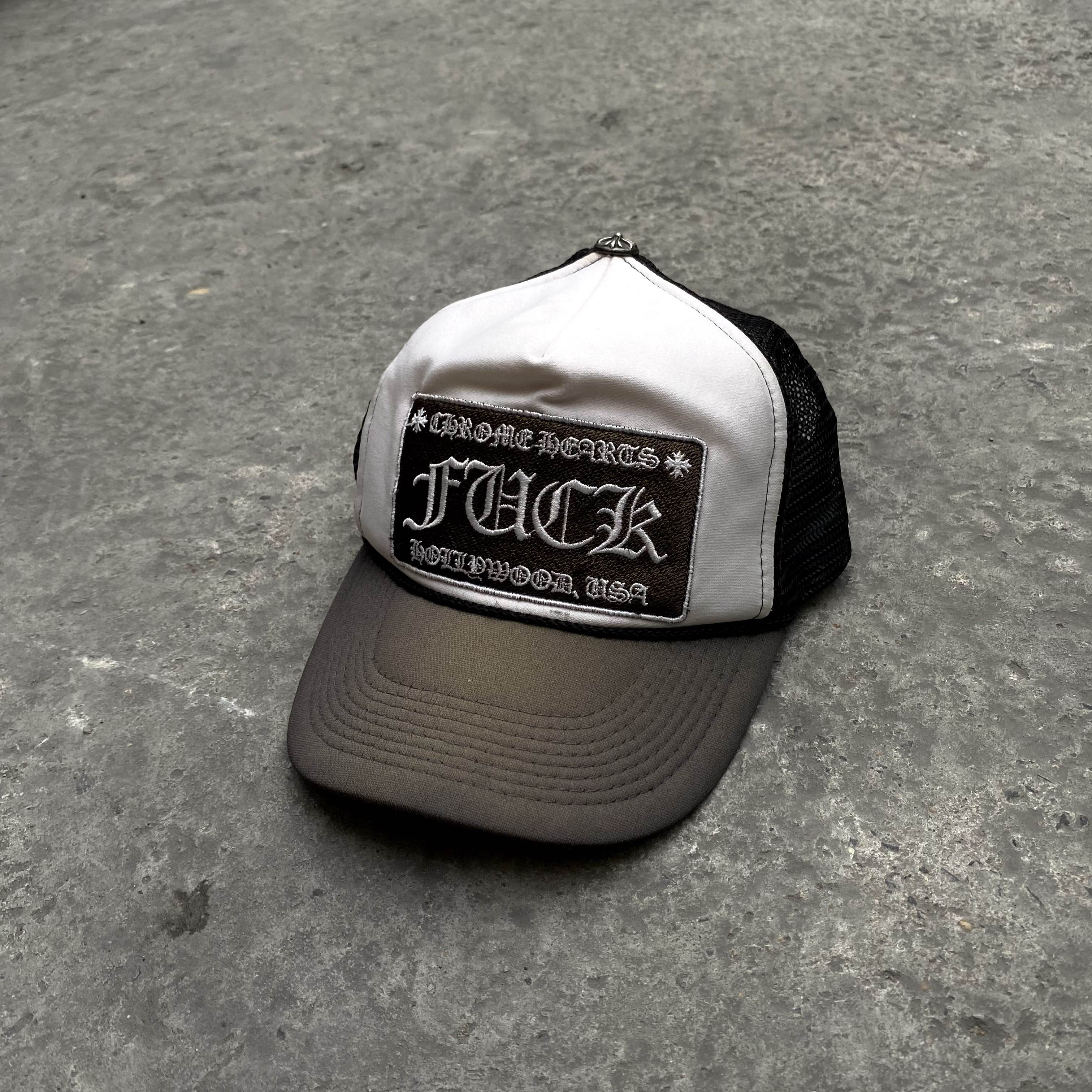 Vintage 90s Chrome Heart "Fuck" Trucker Hat - 1