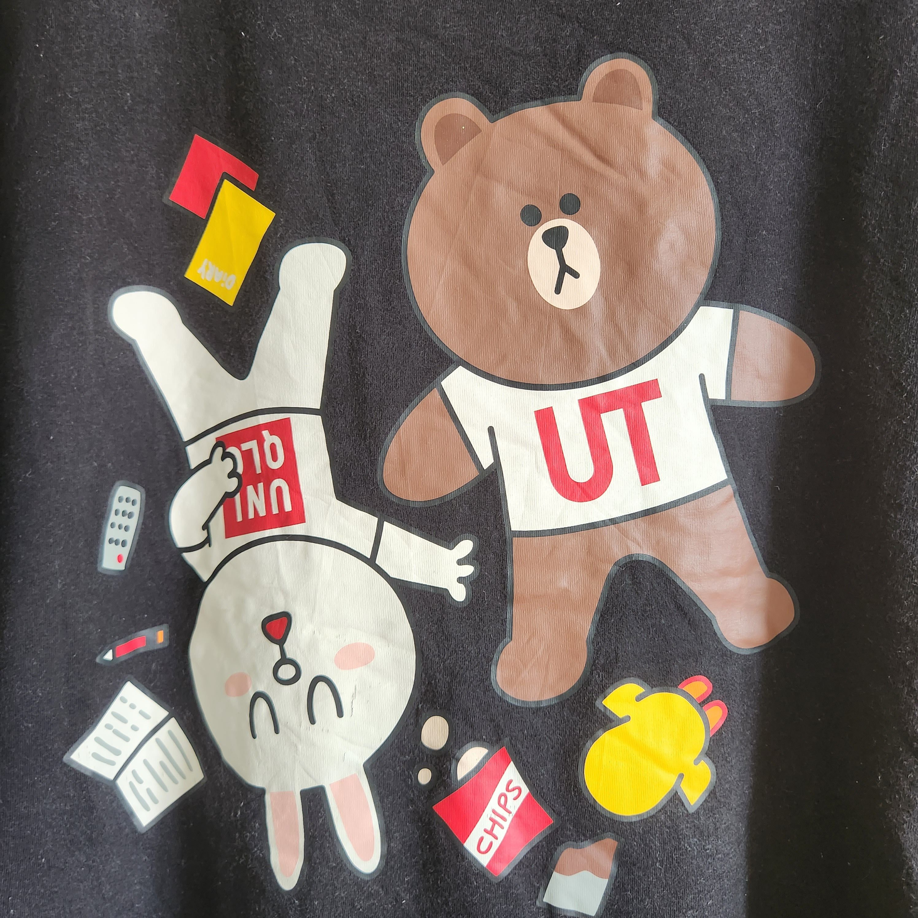 Uniqlo X Line Friends Mascots Black Tees - 12