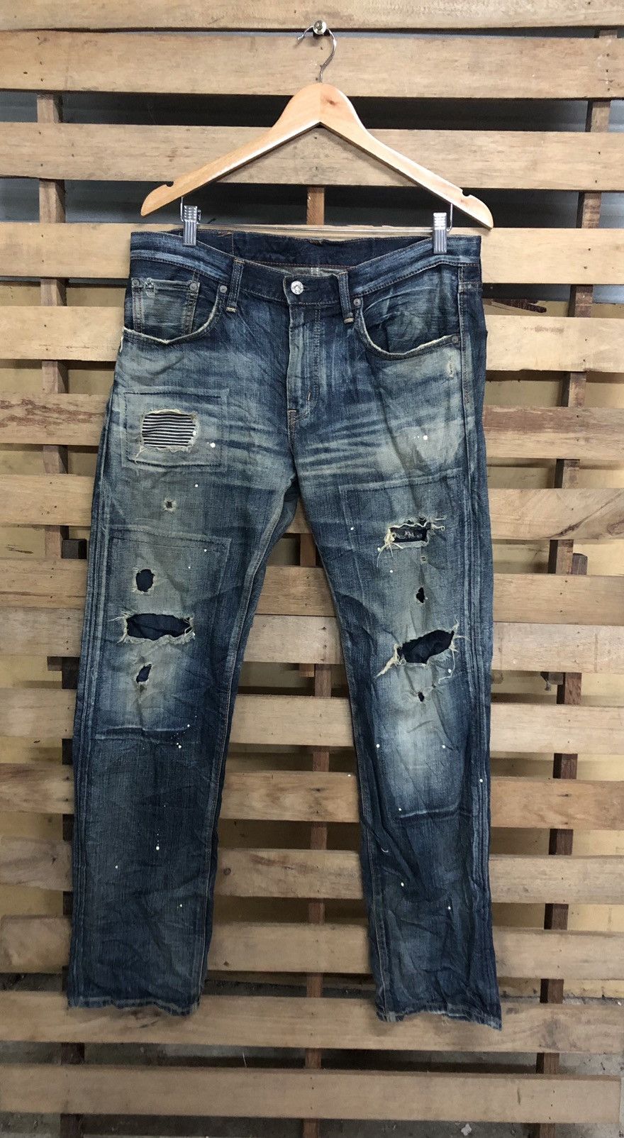Edwin Jeans 503 Distressed Patchwork Design - 1