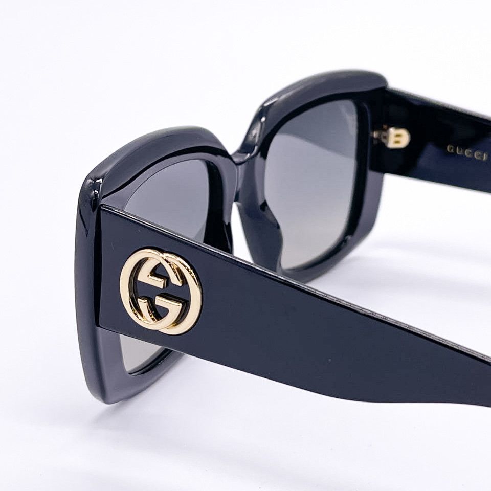 NEW GUCCI GG0141SN 001 WOMEN’S BLACK SUNGLASSES - 6