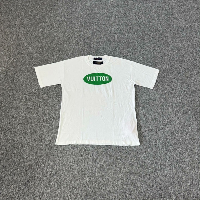 Louis Vuitton White green monogram printed short sleeve knit shirt - 1