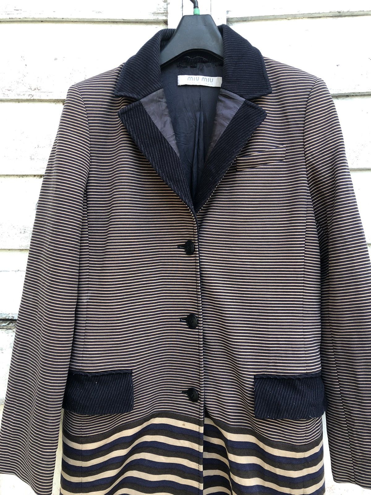 Vintage - Miu Miu Striped Coat - 2