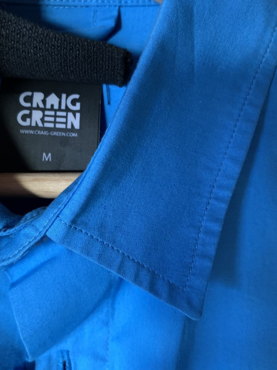 Craig green ss15 blue side split tie up shirt - 4