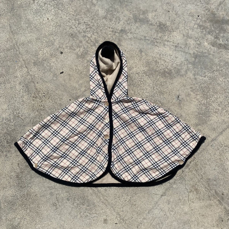 Burberry Kids Vintage Check Hooded Cape –Iconic Plaid Poncho - 1
