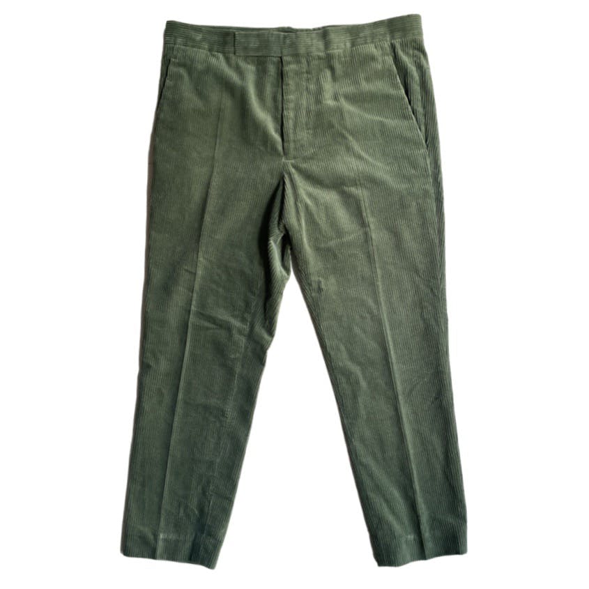 Haider Ackermann green corduroy cropped pants - 1