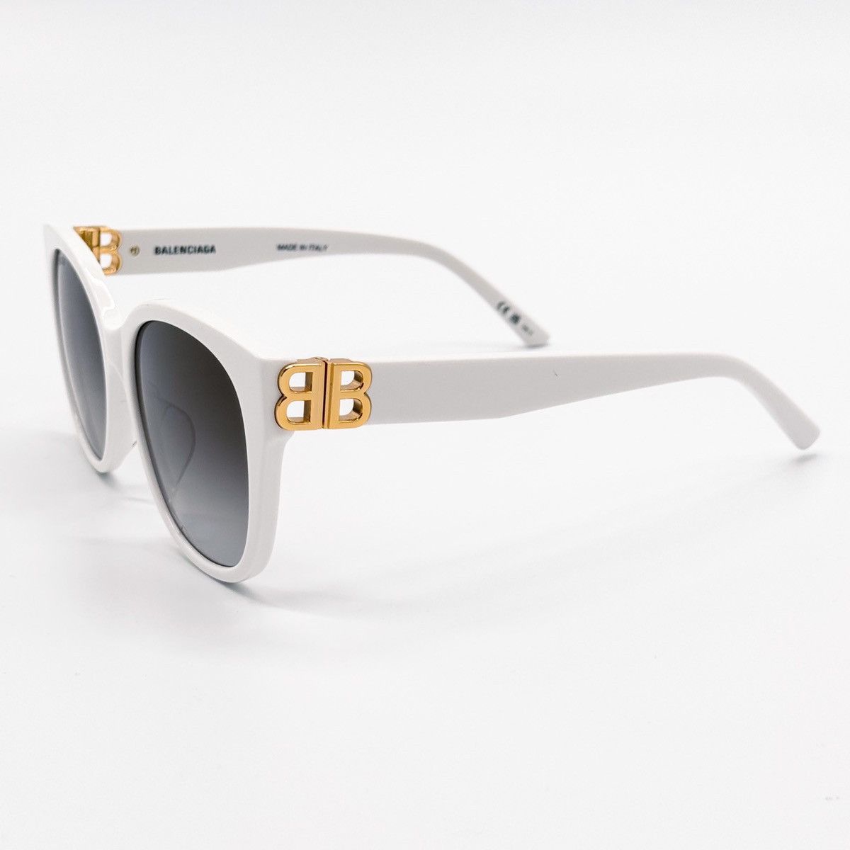 NEW BALENCIAGA BB0103SA 006 WHITE GREY WOMEN SUNGLASSES - 5