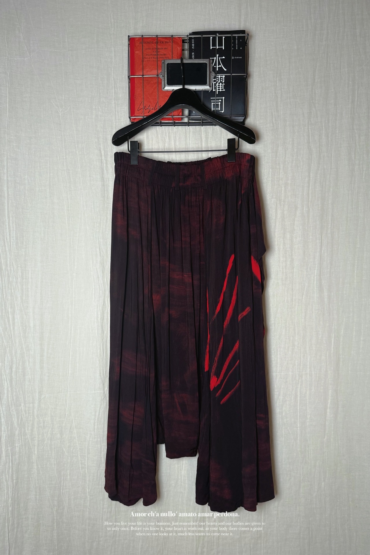 Yohji Yamamoto 16ss Asakura Yuka graffiti crow pants - 3