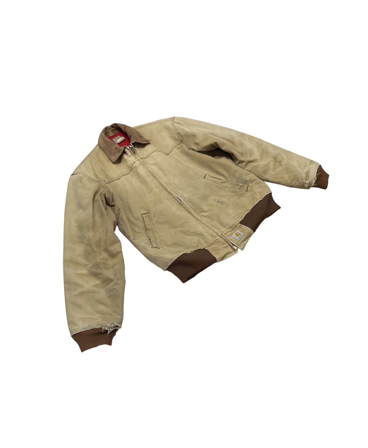 Vintage Carhartt Chore Jacket Distressed Work Wear Fashion - 1