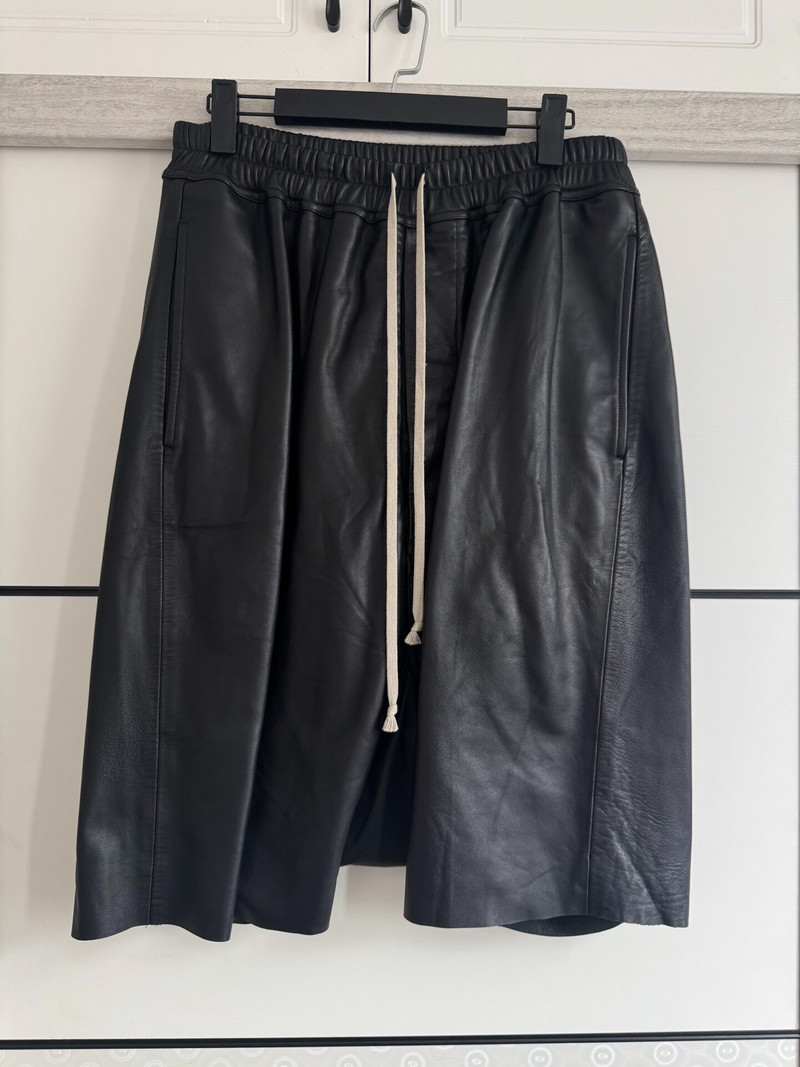 Rick Owens 24SS Lido Leather Shorts - 1