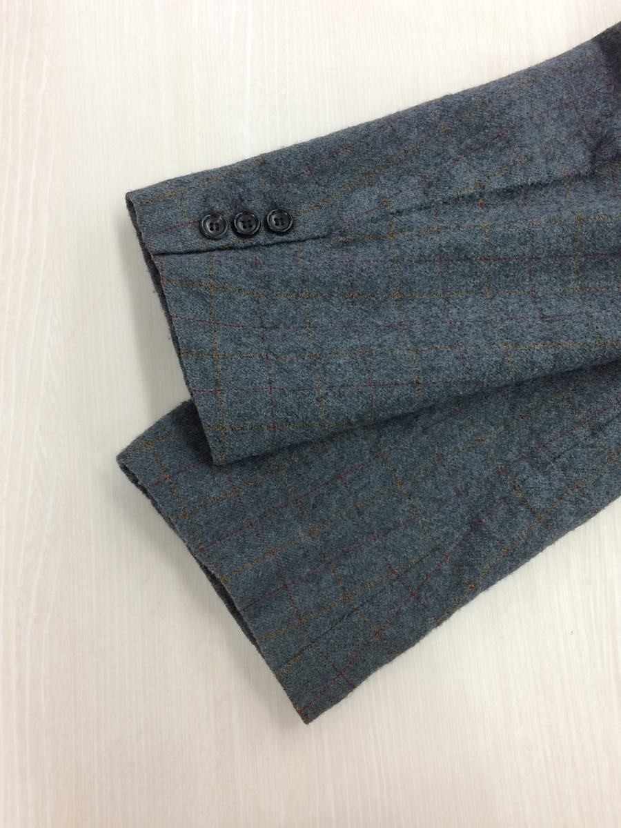 grey wool striped jacket L - 6