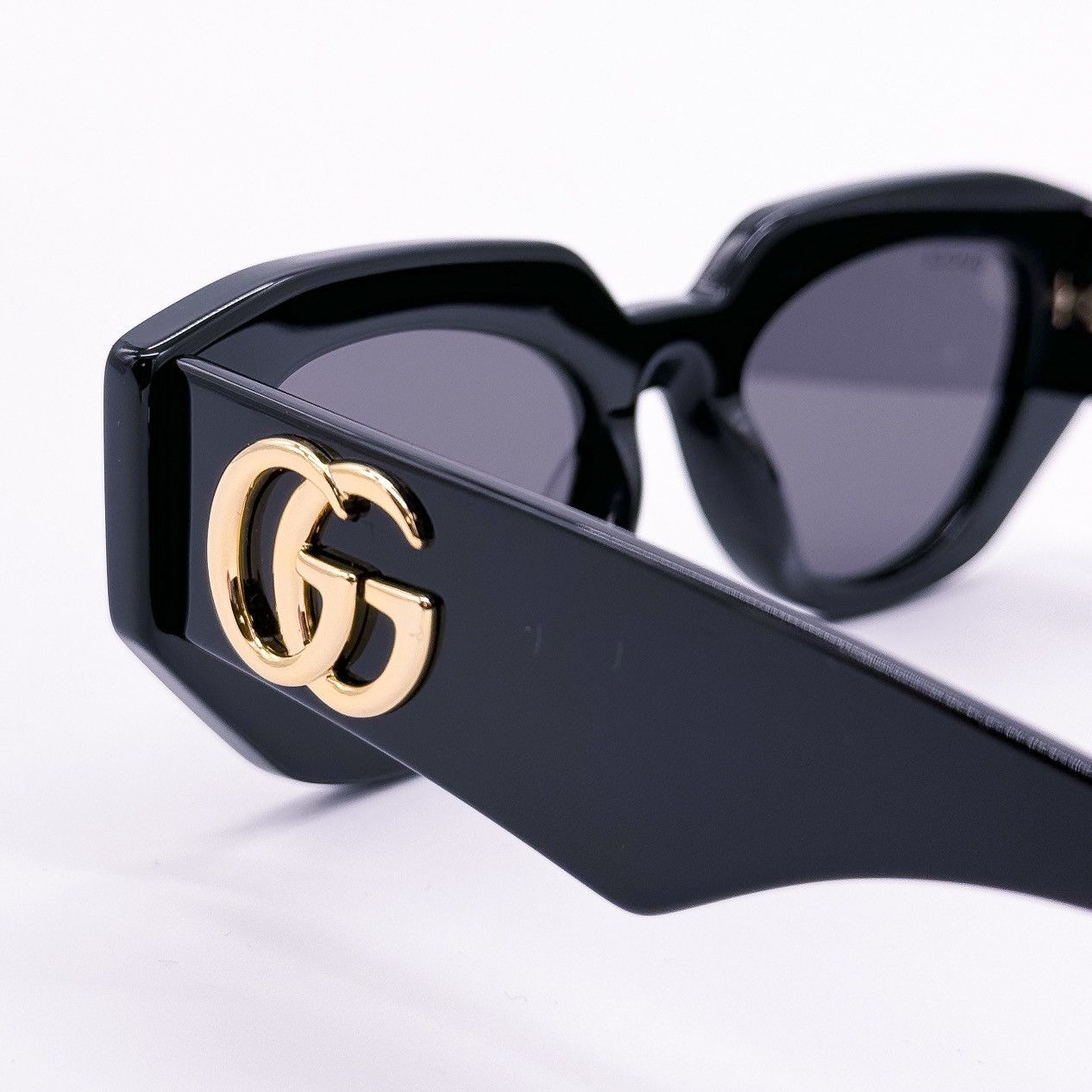 NEW GUCCI GG1421S 001 WOMEN BLACK OVAL SUNGLASSES - 7