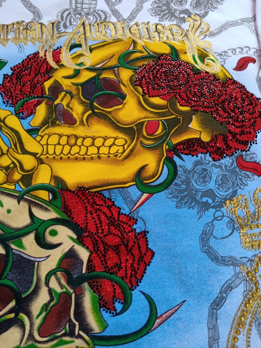 Christian Audigier - Christian Audiger Beads Skull TShirt - 5