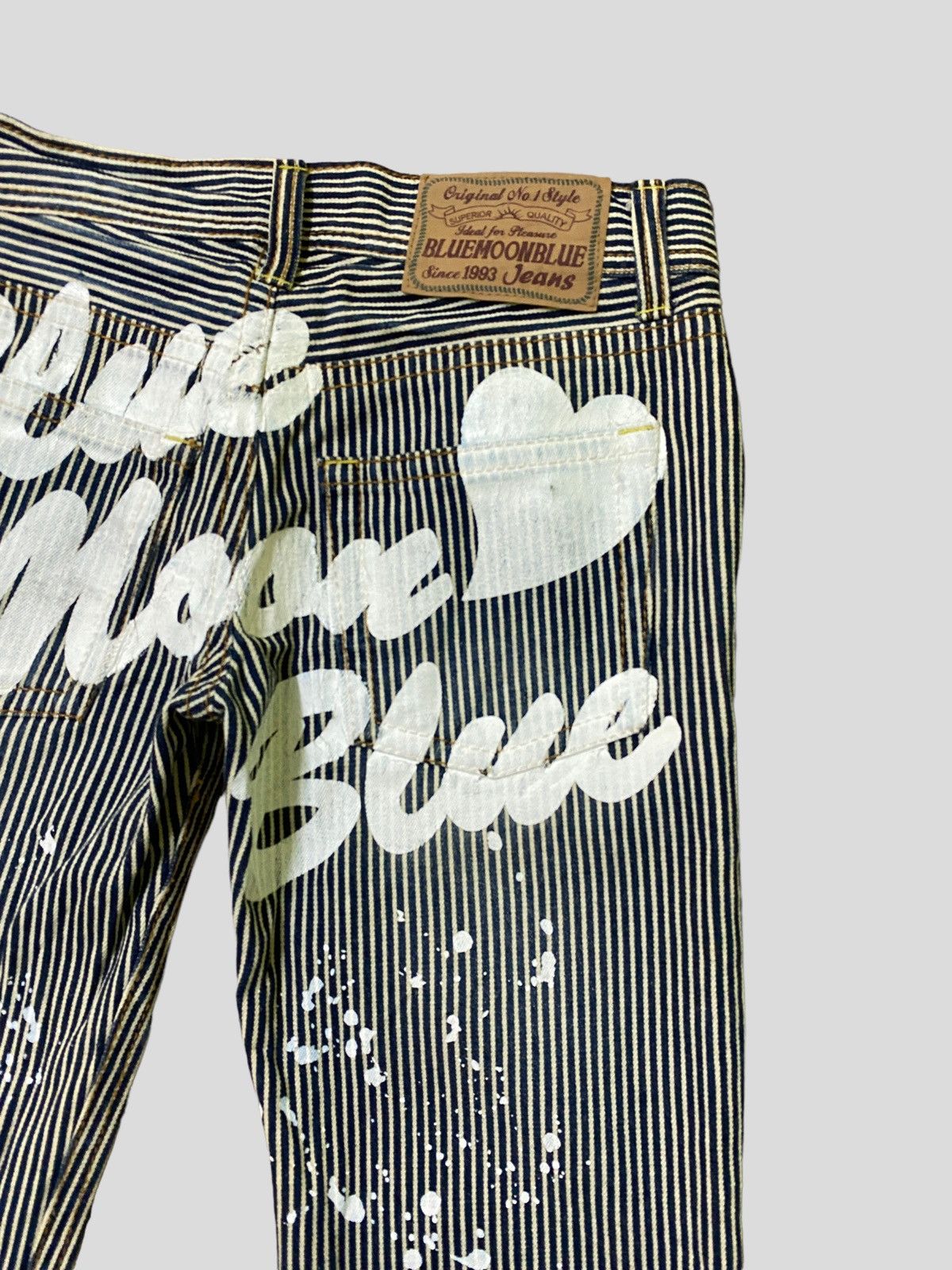 Vintage BLUE MOON BLUE Printed Paint Splash Low Rise Denim - 15