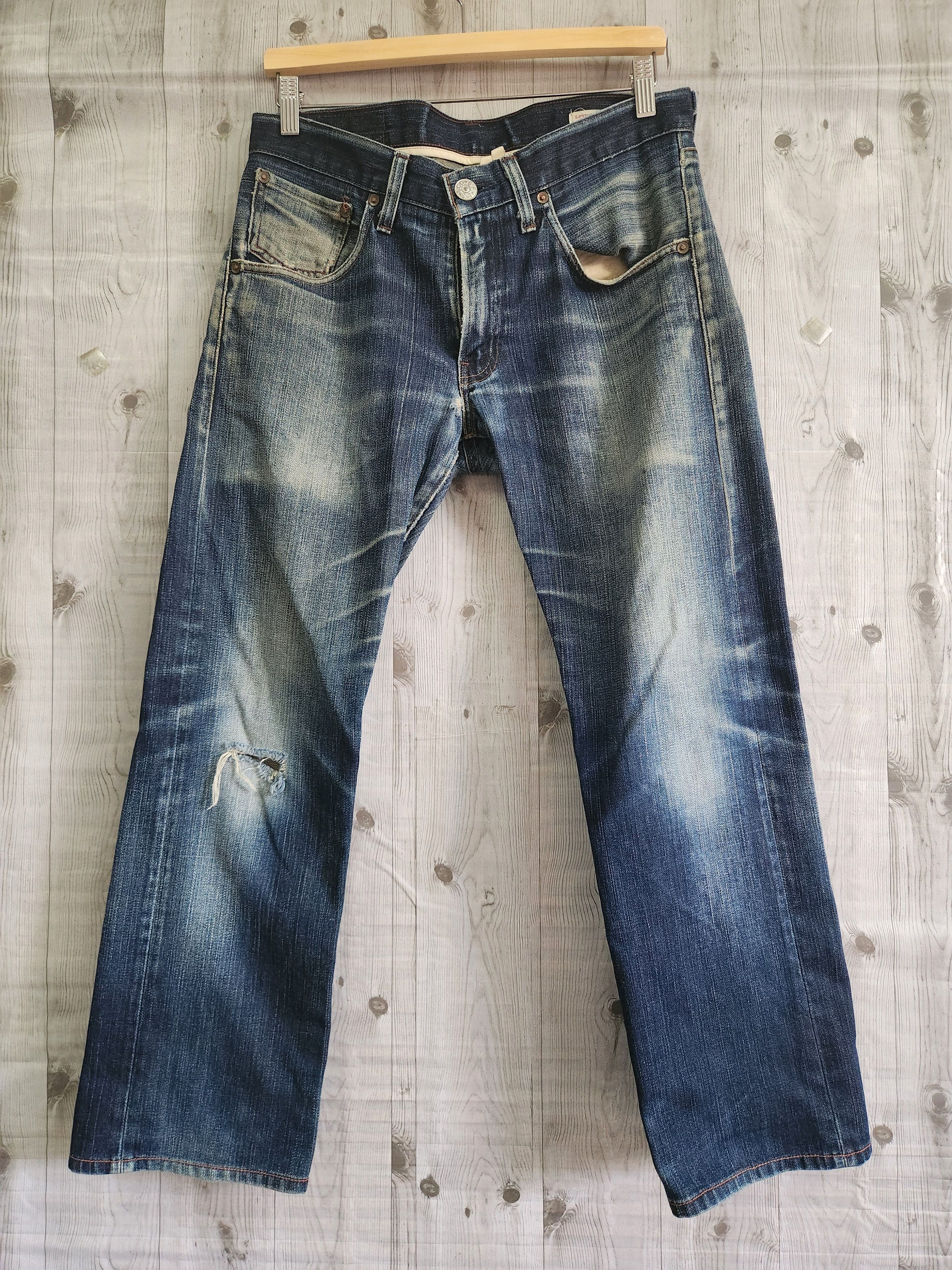 Levis 505 Premium Distressed Denim Jeans - 1