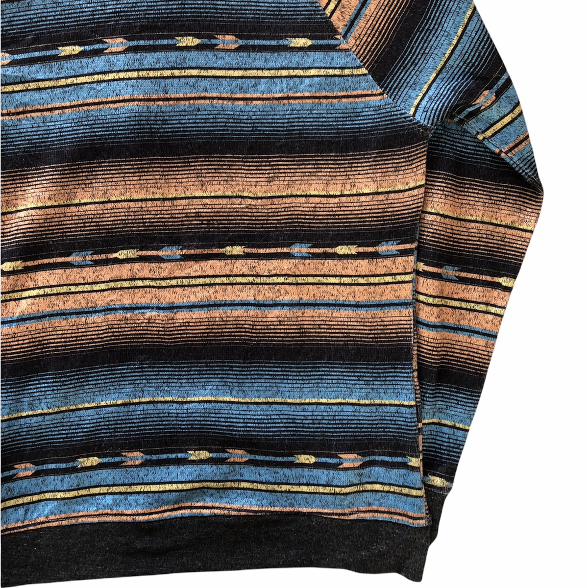 Native - Sweatshirt Hoodie Striped Navajo Turqouise Orange - 7