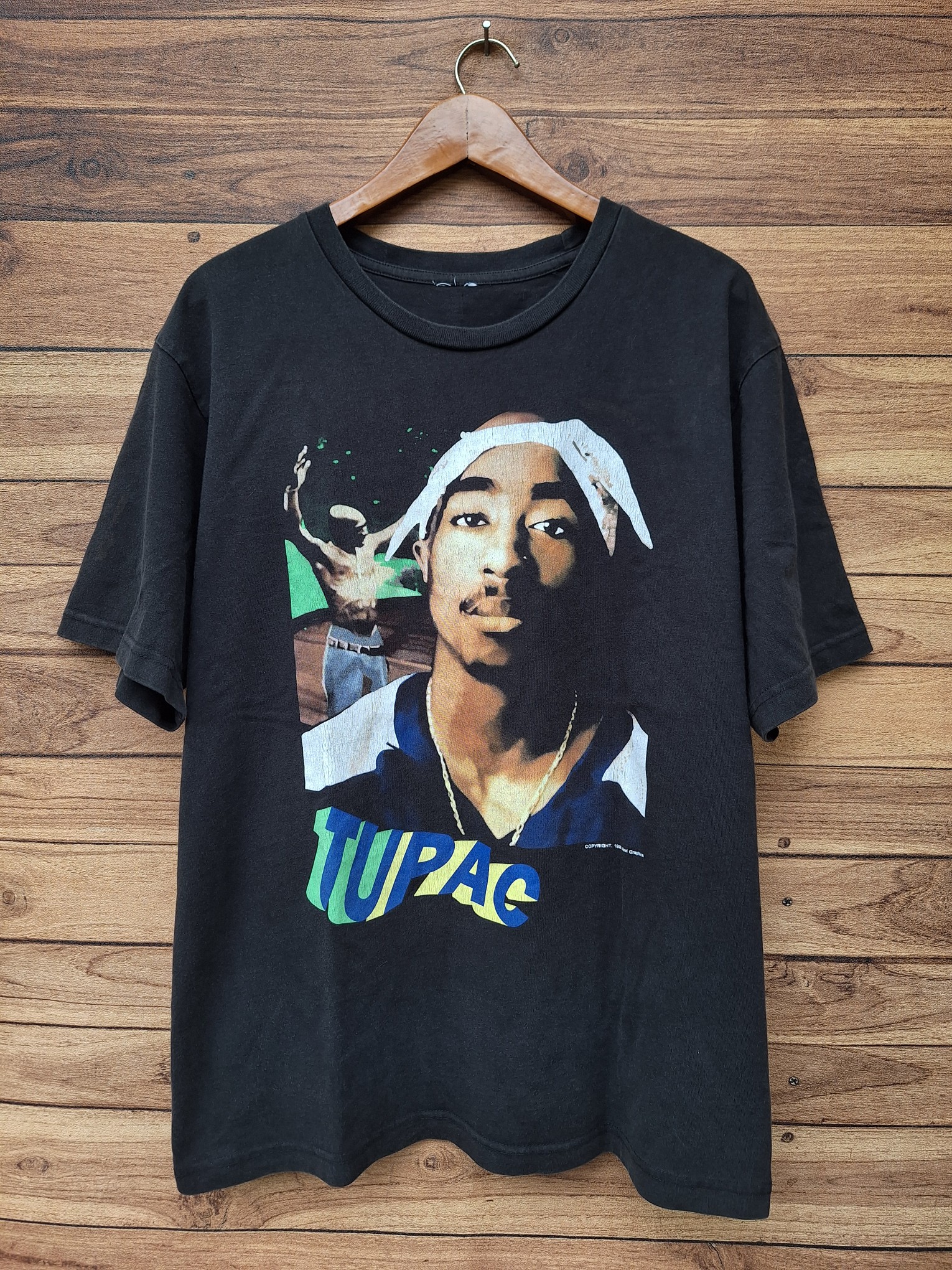 vintage 90s 2pac tupac raptee tshirt not ice cube eminem snoop dogg dr dree rock tee - 1