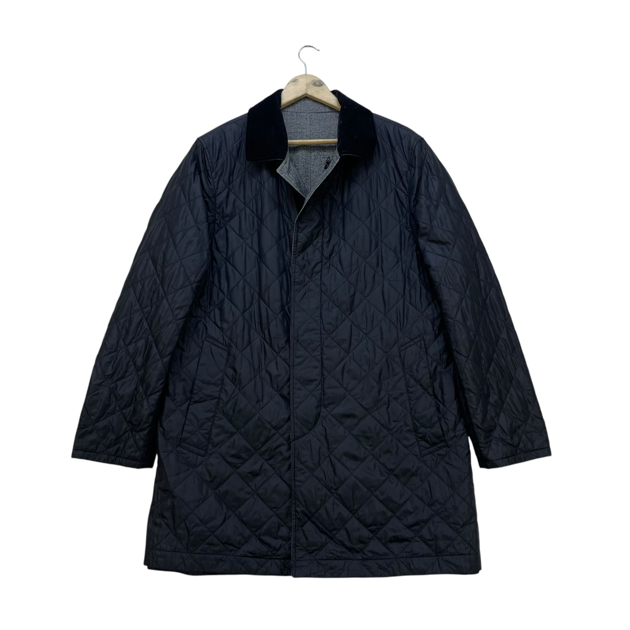 Vintage Mackintosh Philosophy Reversible Quilted/Herringbone Long Coat Jacket  - 9