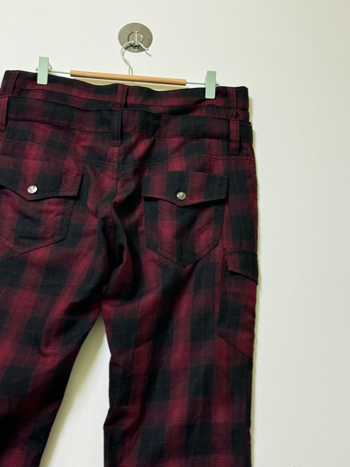 VINTAGE PLAID TARTAN DOUBLE FOCUS STACKED PANT - 12