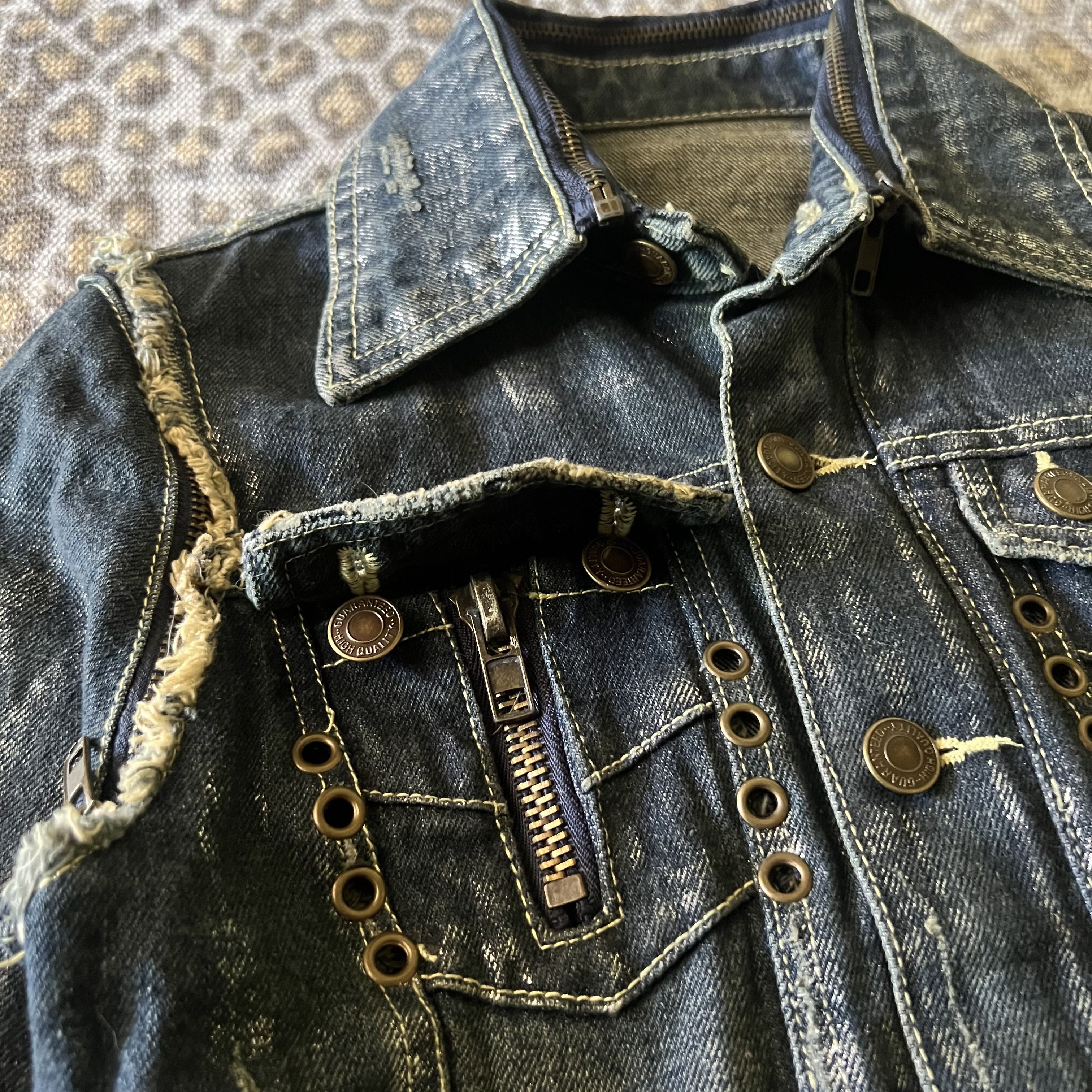 JSG Tokyo Silver Waxed Denim Jacket - 7