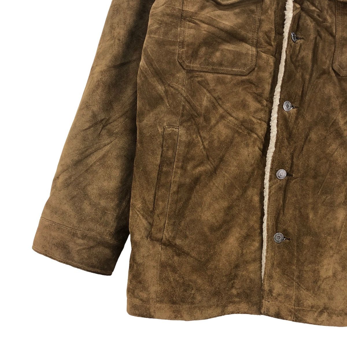 Genuine Leather - Gap Suede Leather Sherpa Jacket - 5