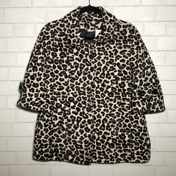 Forever 21 Jacquard Animal Print 3/4 Sleeve Jacket - 2