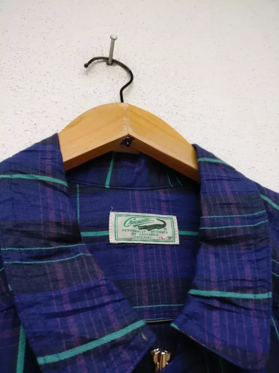 Designer - Crocodile Japan Light Jacket Checkered Coat Outerwear - 3