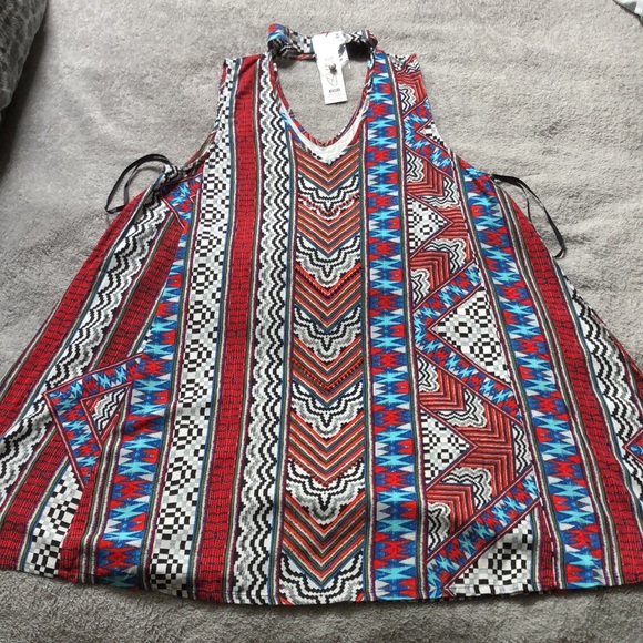 MinkPink Aztec Island Geometric Swing Dress - 12