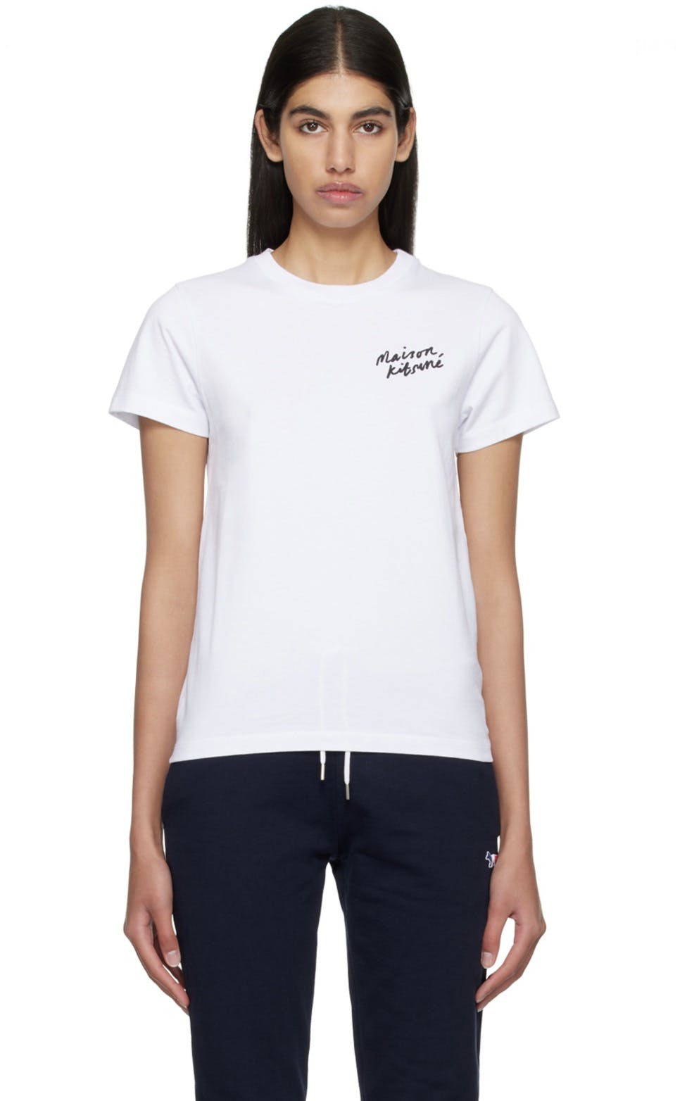 Maison Kitsune White Mini Handwriting T-Shirt - 1