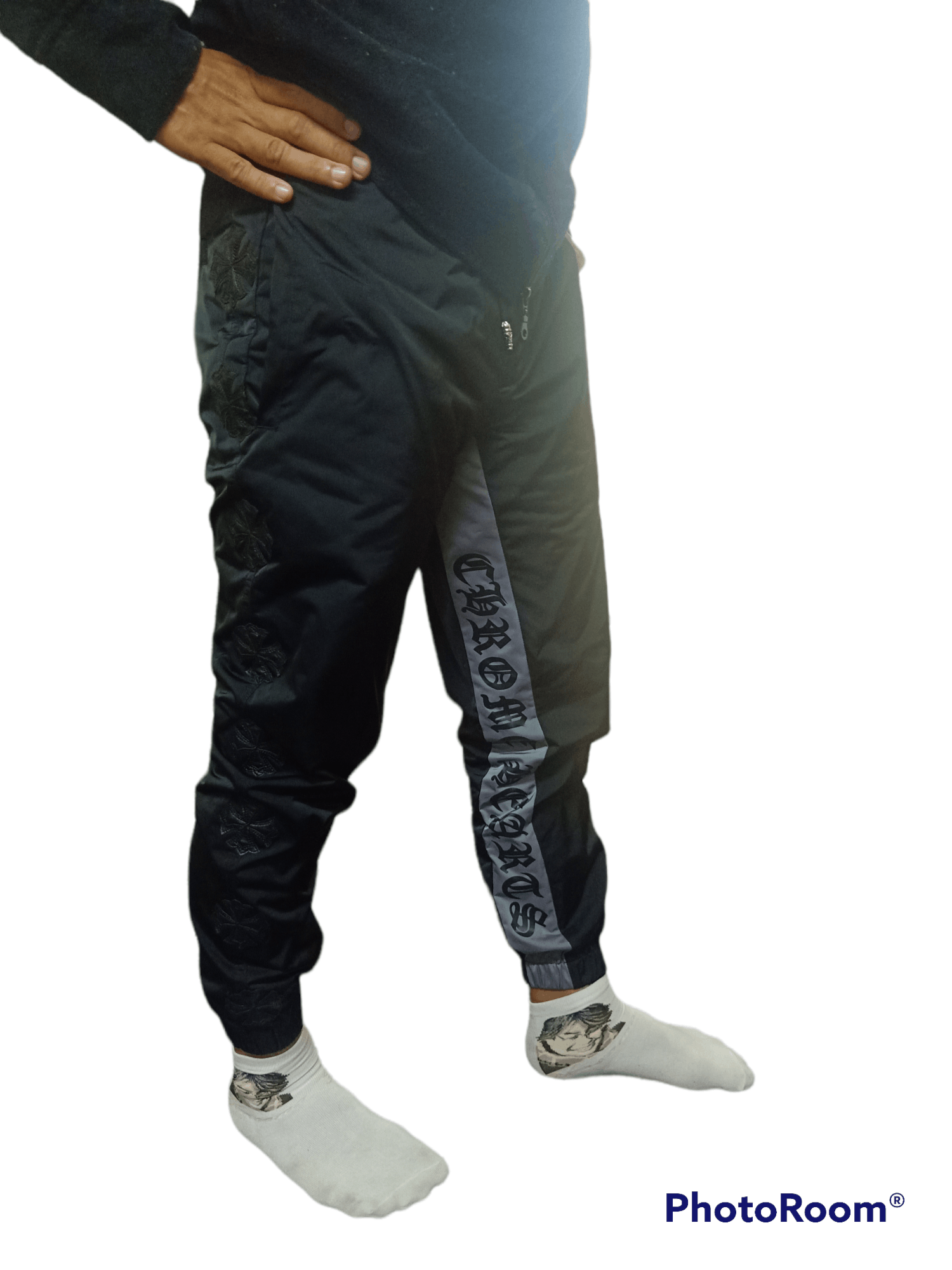 Japanese Brand - Chrome Heart Inspired pendant Track pants - 7