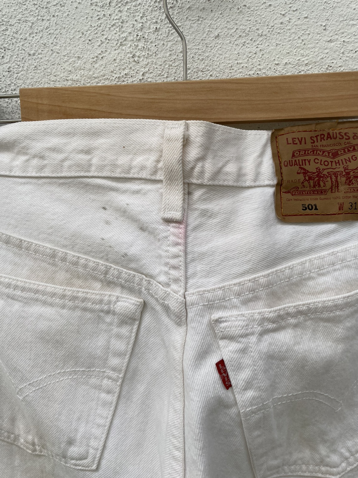 Vintage - Vintage 90s Levis 501 White Made In USA Denim Jeans - 12