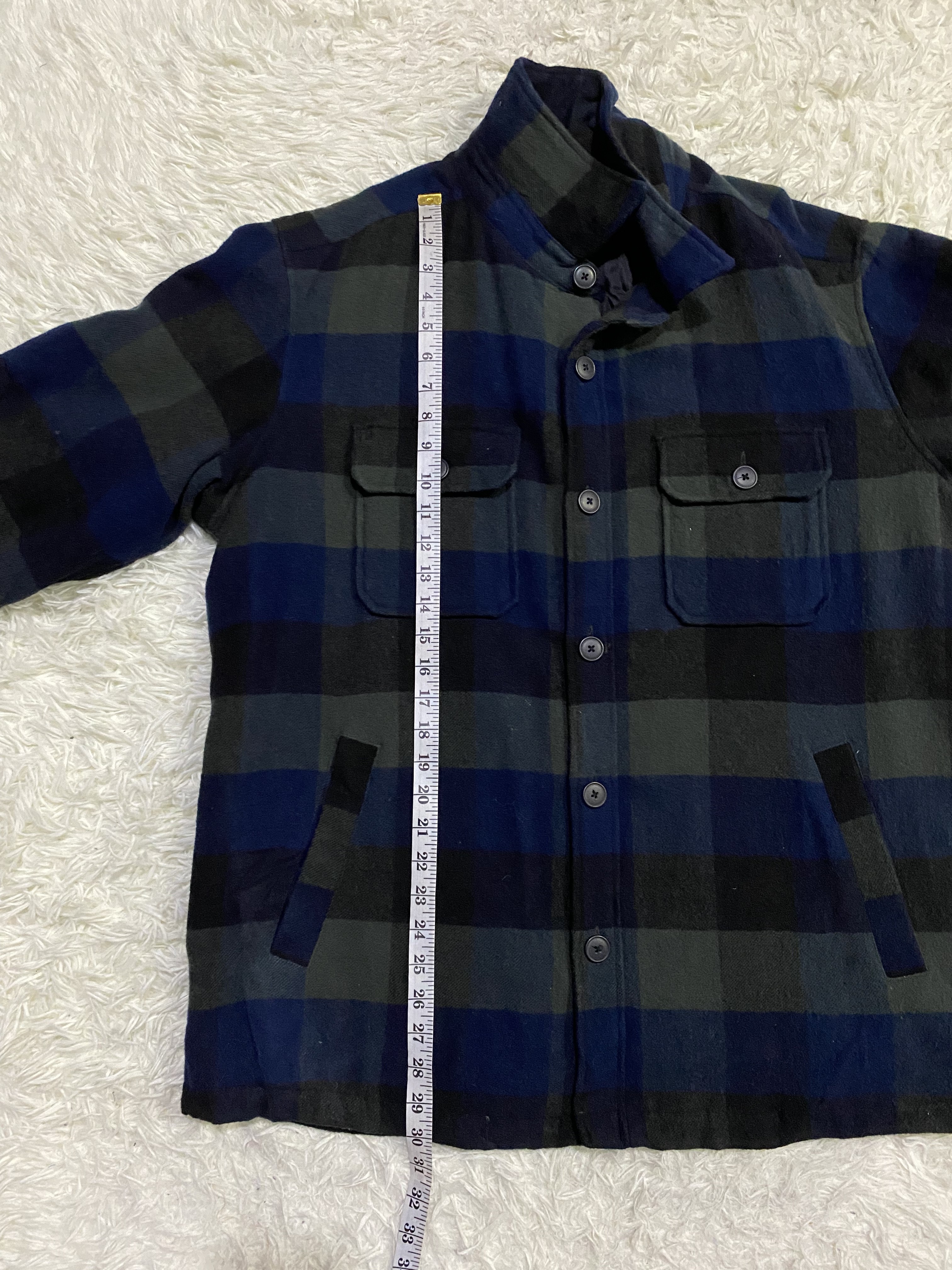 Flannel - Vintage Uniqlo Quilted Wool Blend Checked Flannel - 13